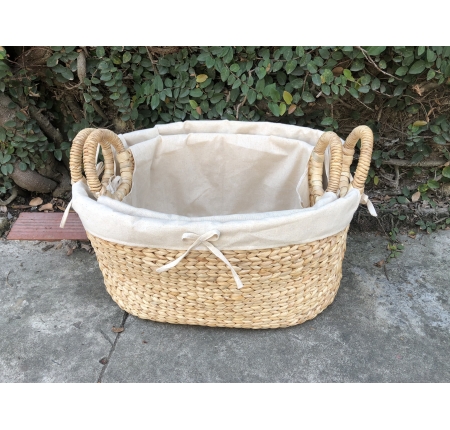Sọt lục bình oval quai quấn
