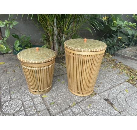 Sọt rác tre có nắp