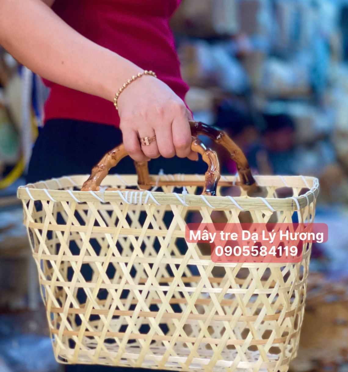 Giỏ chữ nhật quai trúc