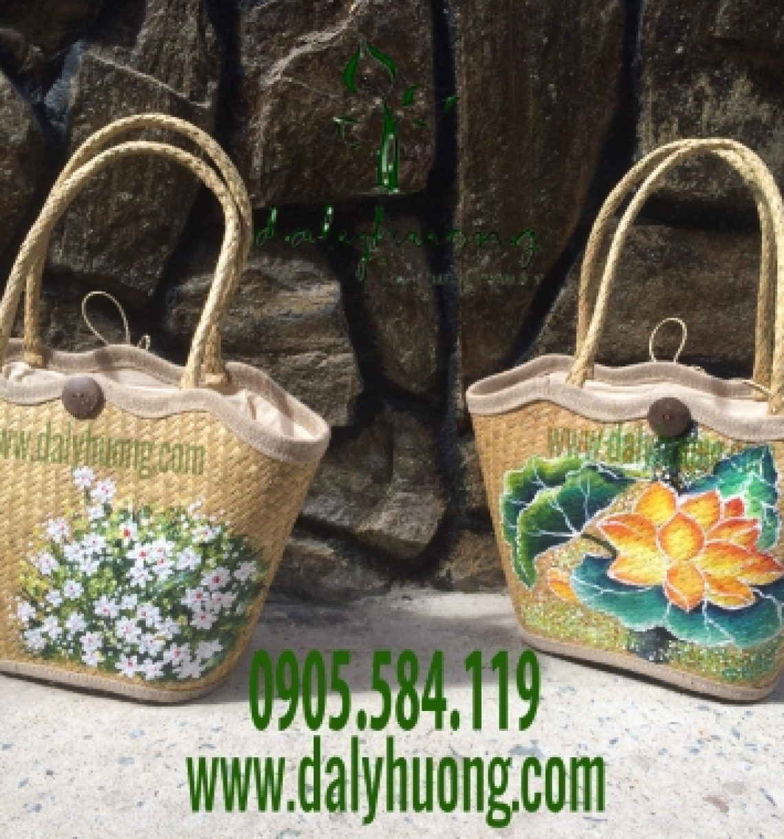 Túi bàng lượn sóng vẽ hoa