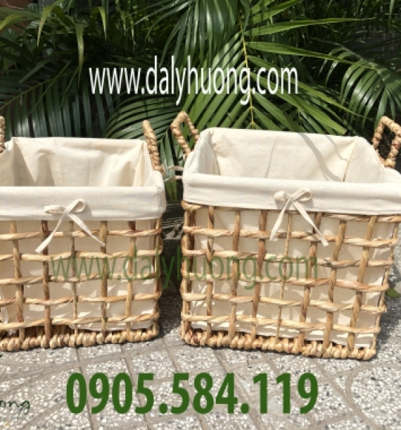 Sọt lục bình vuông đan thưa xoắn