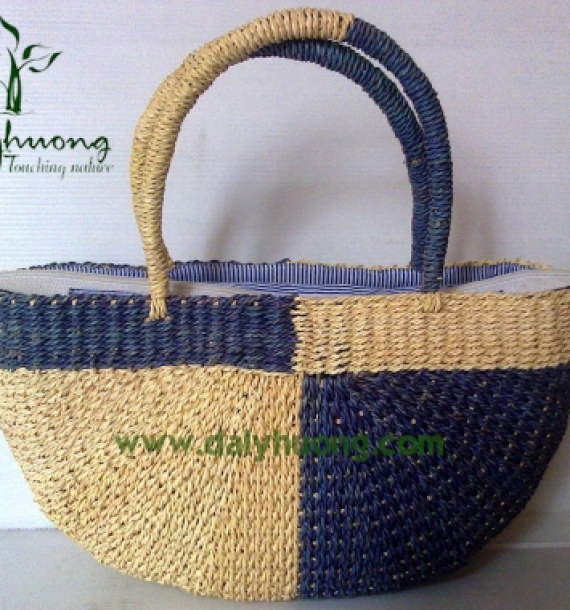 Giỏ lá buông trắng xanh