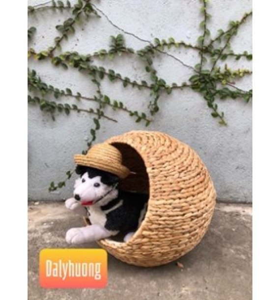 Nhà mèo lục bình tròn + nệm