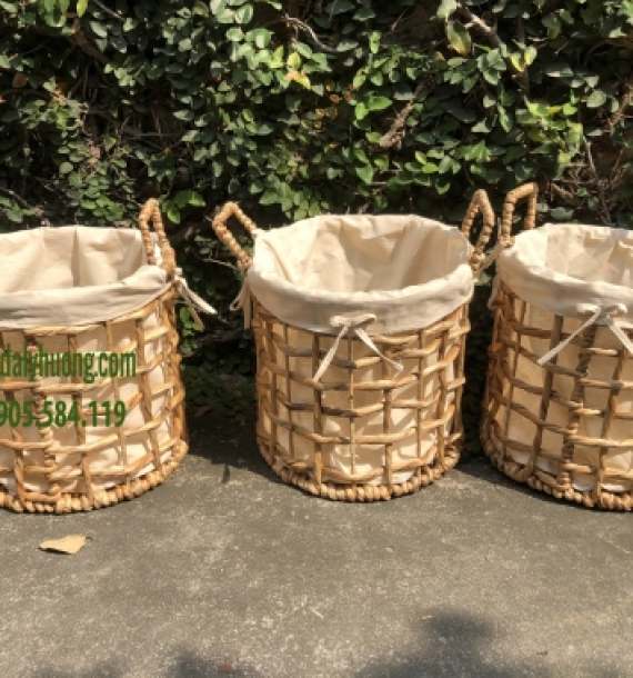 Sọt lục bình tròn đan thưa