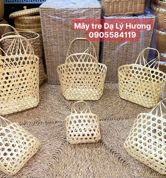 Giỏ tre chùm gói quà tet